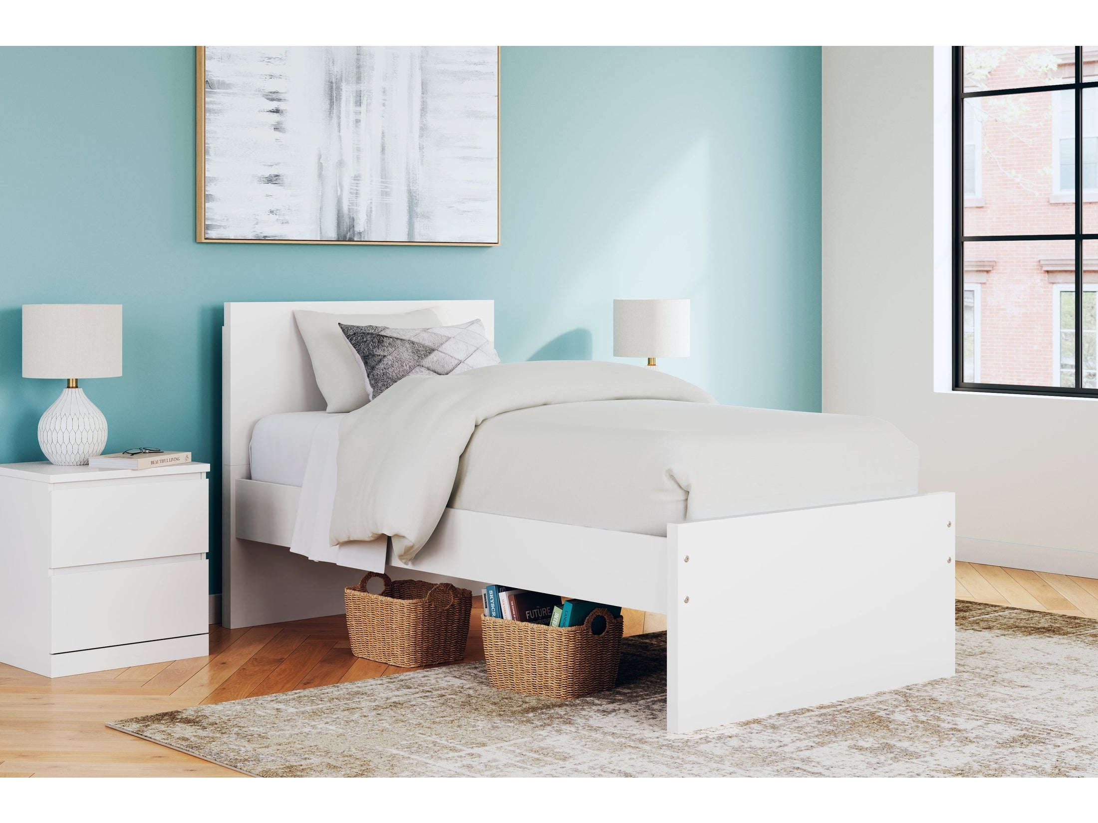 Onita White Twin Panel Platform Youth Bed