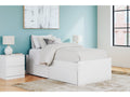 Onita White Twin Platform Youth Bed with 1 Side Storage