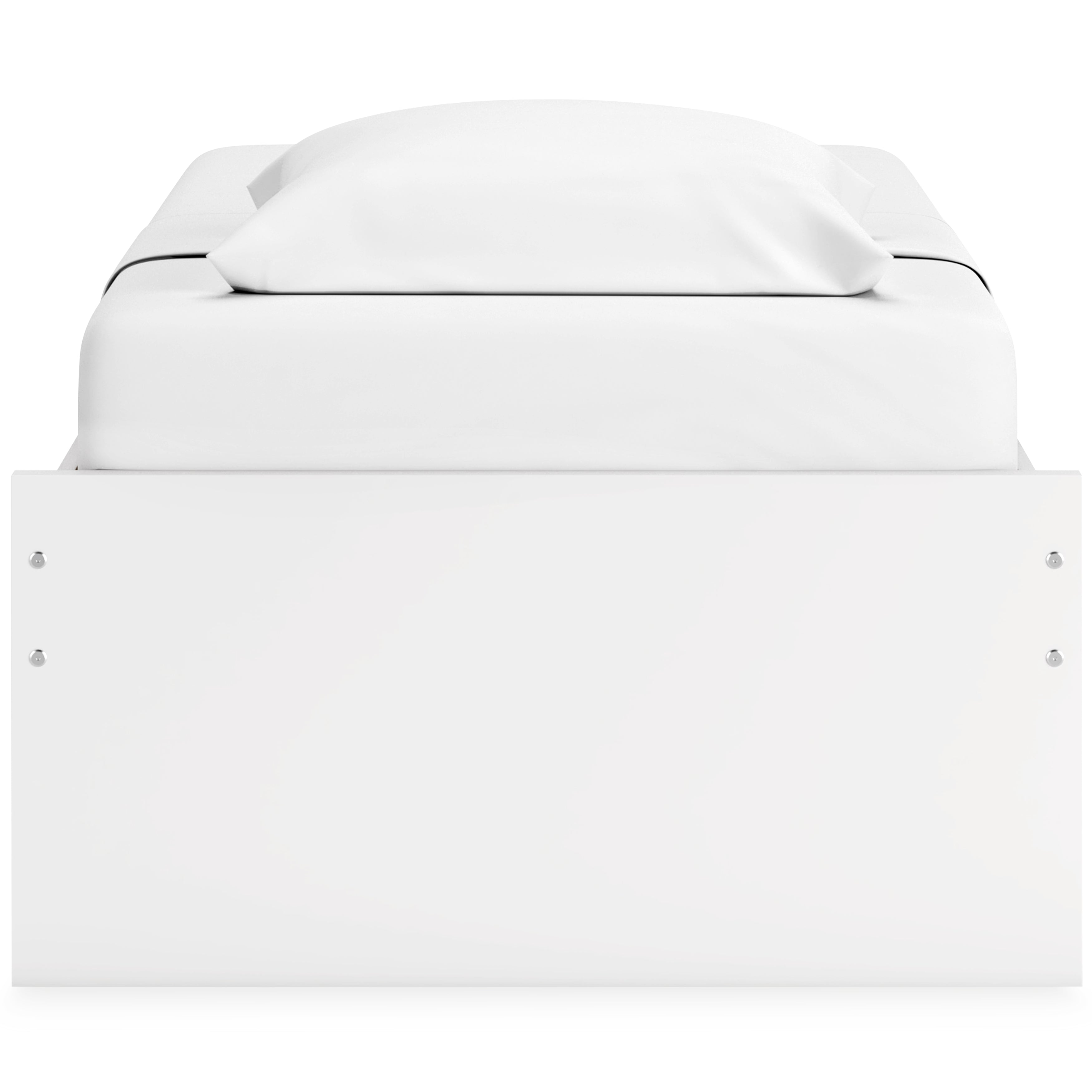 Onita White Twin Platform Youth Bed with 1 Side Storage