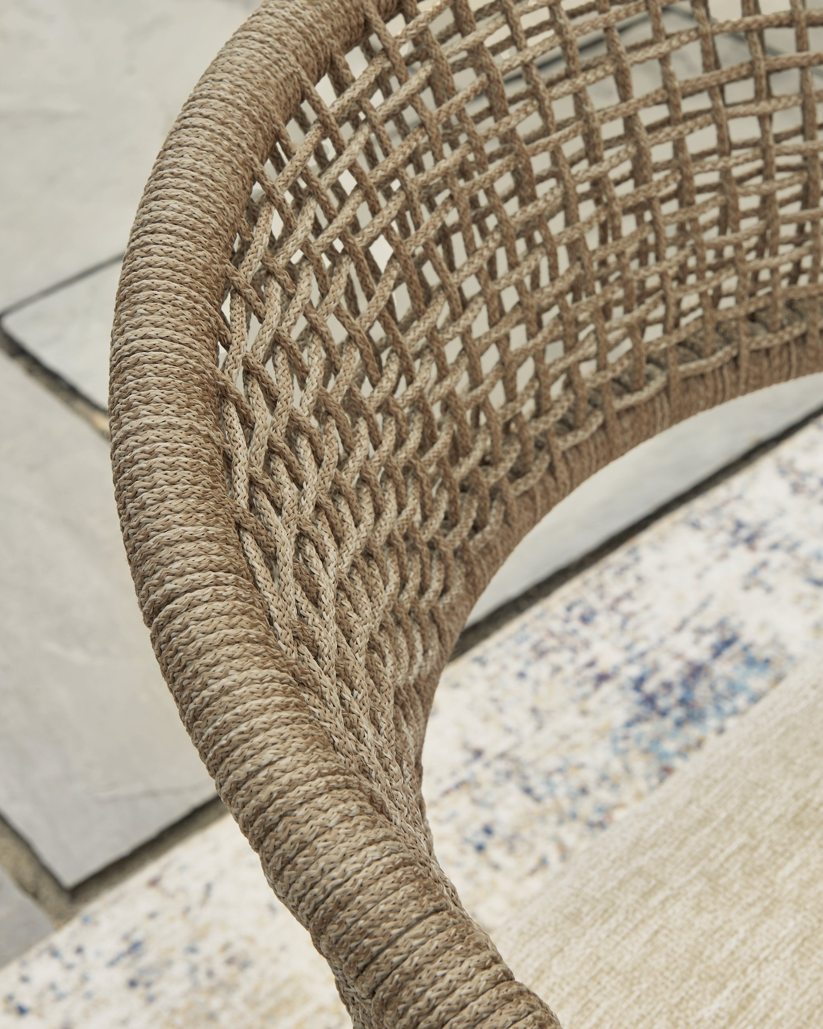 Orchard Beach Beige Arm Chair With Cushion (Set of 4)
