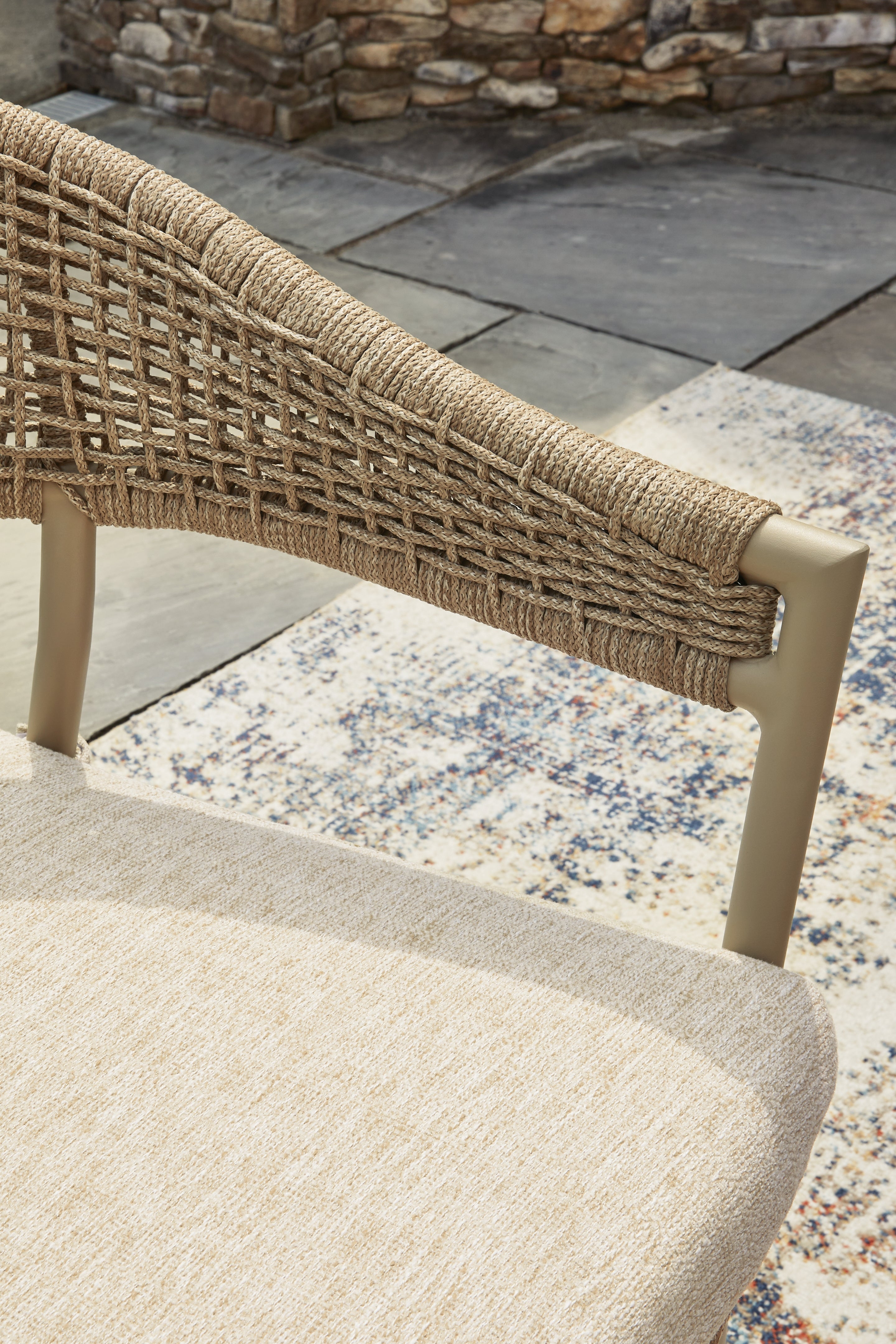Orchard Beach Beige Arm Chair With Cushion (Set of 4)