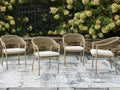Orchard Beach Beige Arm Chair With Cushion (Set of 4)