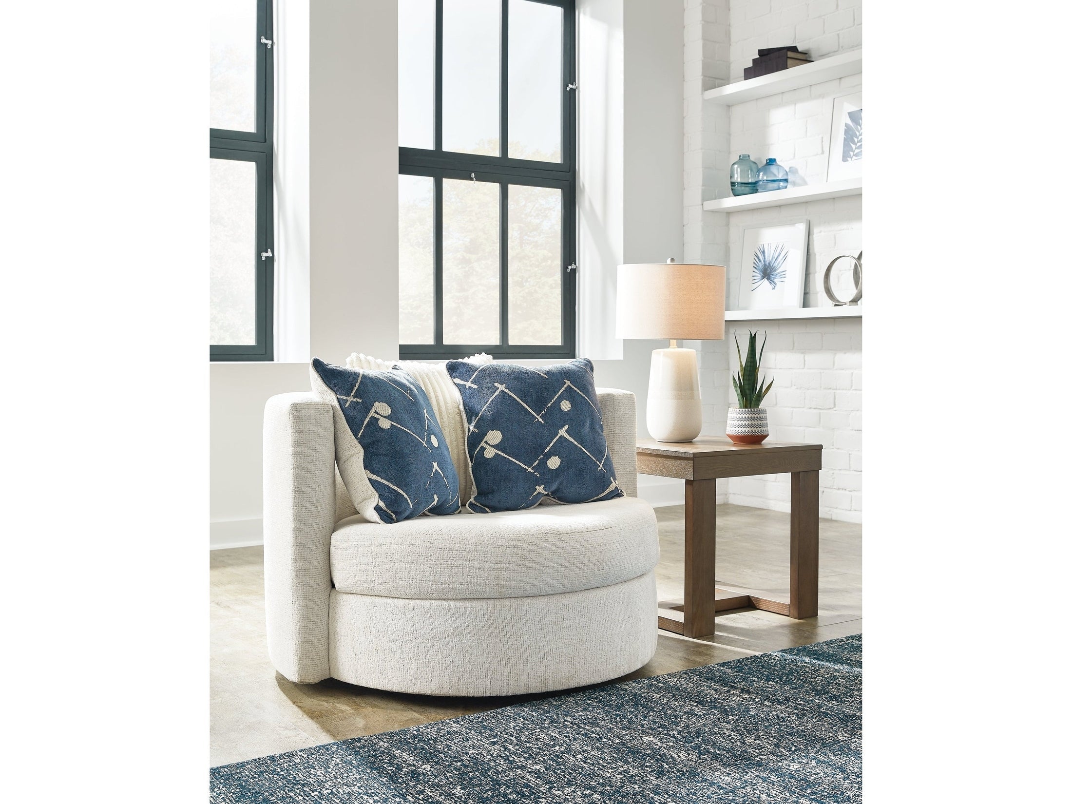 Padova Ivory Swivel Accent Chair