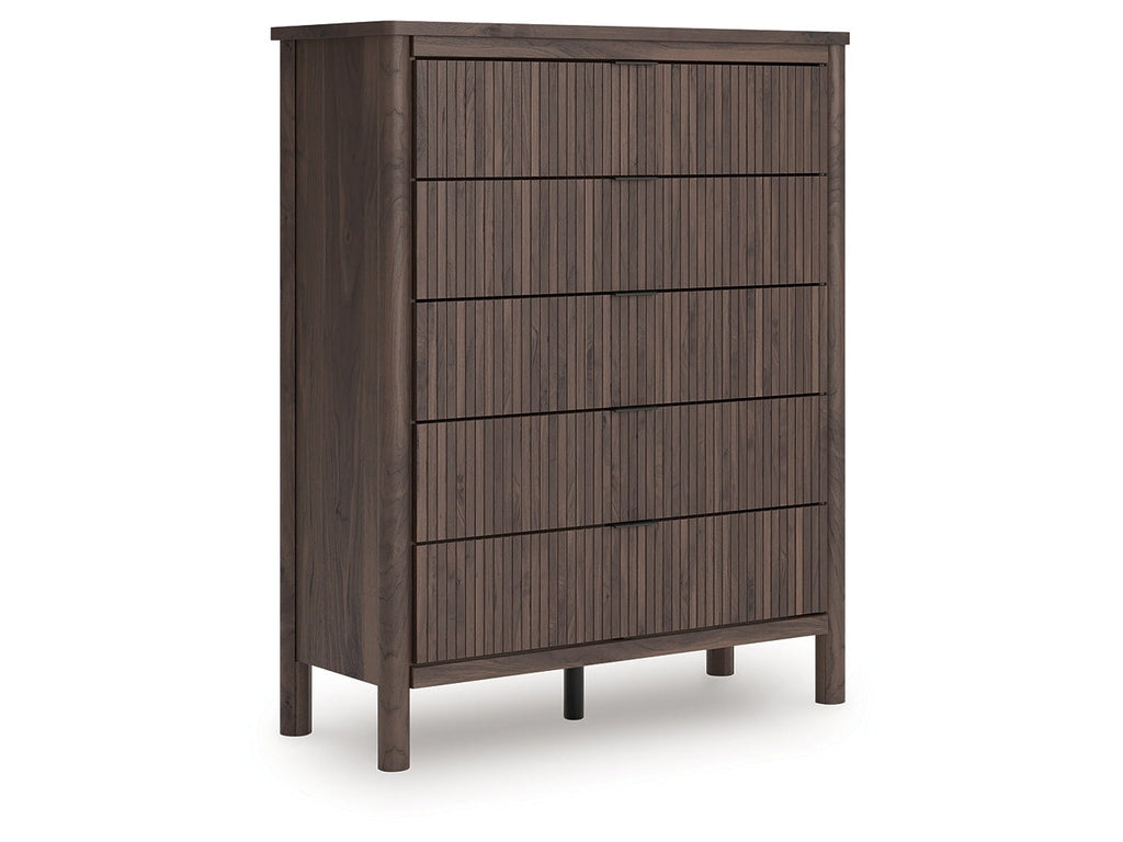 Pamytta Brown Five Drawer Wide Chest