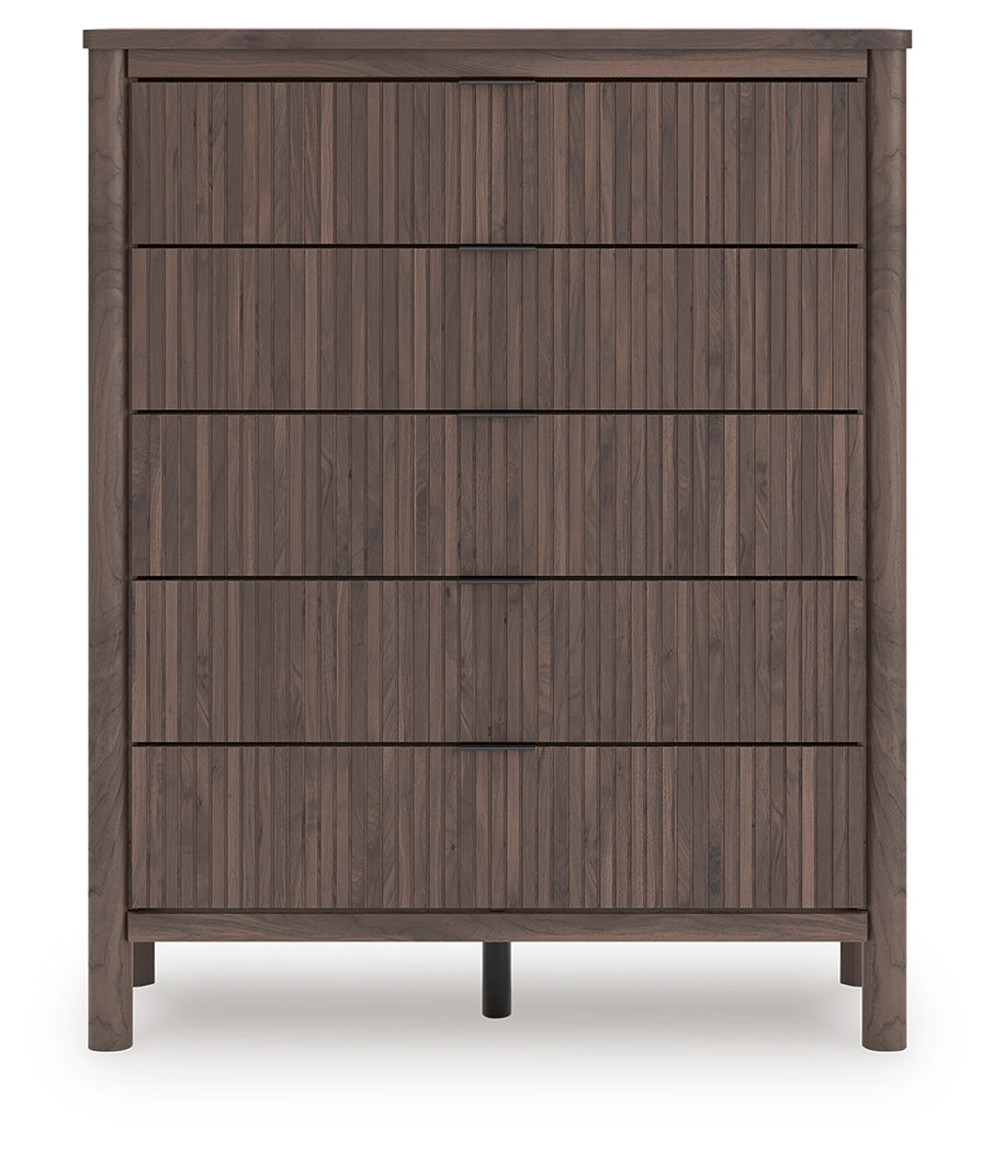 Pamytta Brown Five Drawer Wide Chest