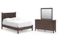 Pamytta Brown Full Panel Bed, Dresser and Mirror
