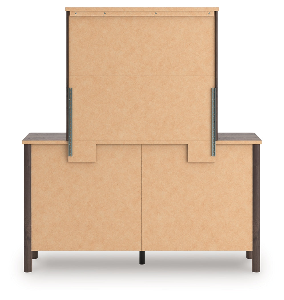 Pamytta Brown Full Panel Platform Bed, Dresser and Mirror