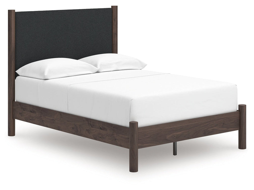 Pamytta Brown Full Upholstered Panel Platform Bed