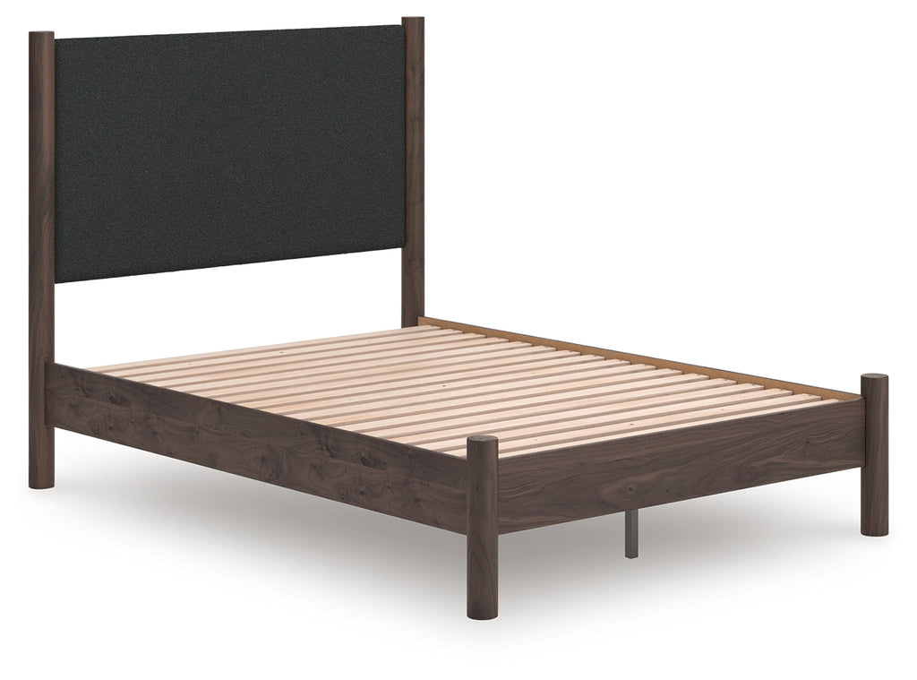 Pamytta Brown Full Upholstered Panel Platform Bed