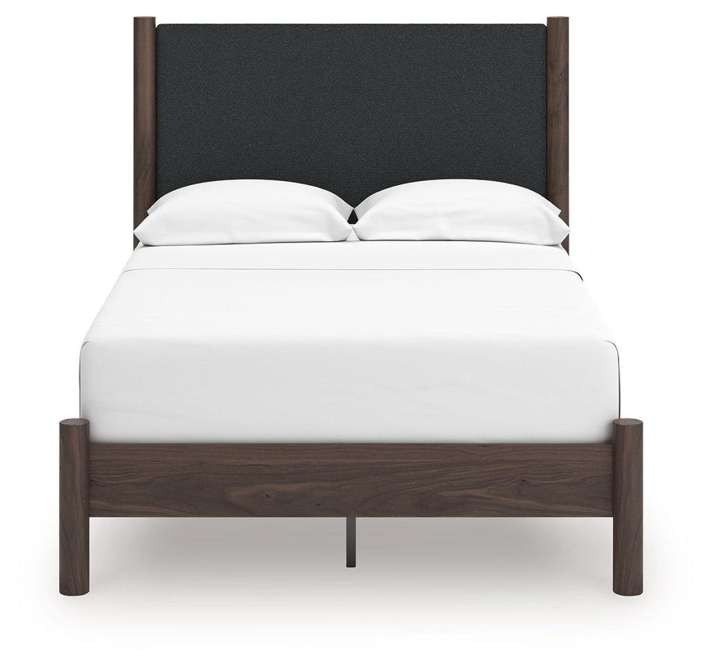Pamytta Brown Full Upholstered Panel Platform Bed