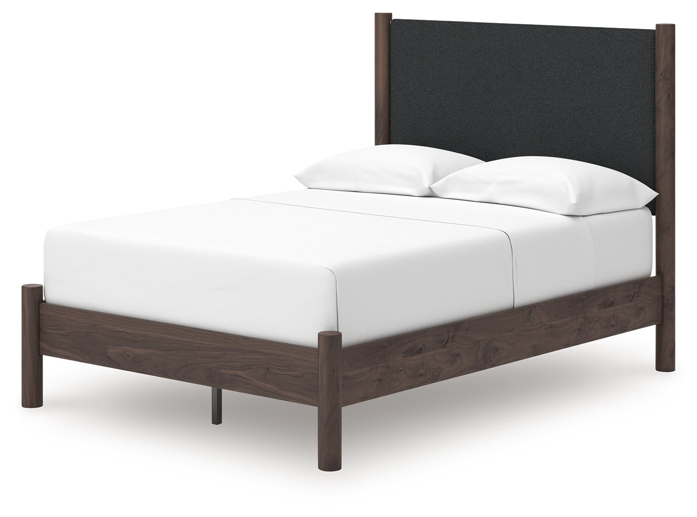 Pamytta Brown Full Upholstered Panel Platform Bed