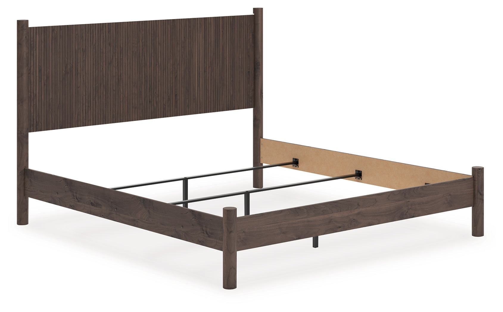 Pamytta King Panel Bed, Dresser, Mirror and Nightstand, Brown