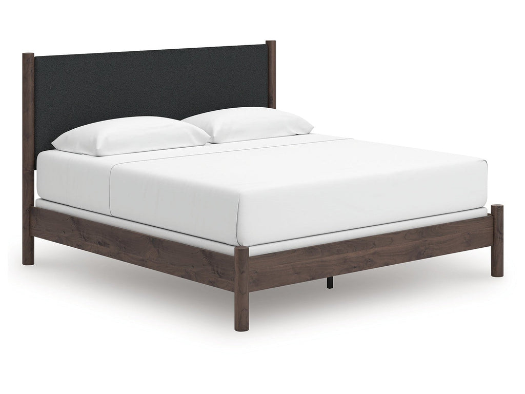 Pamytta Brown King Upholstered Panel Bed