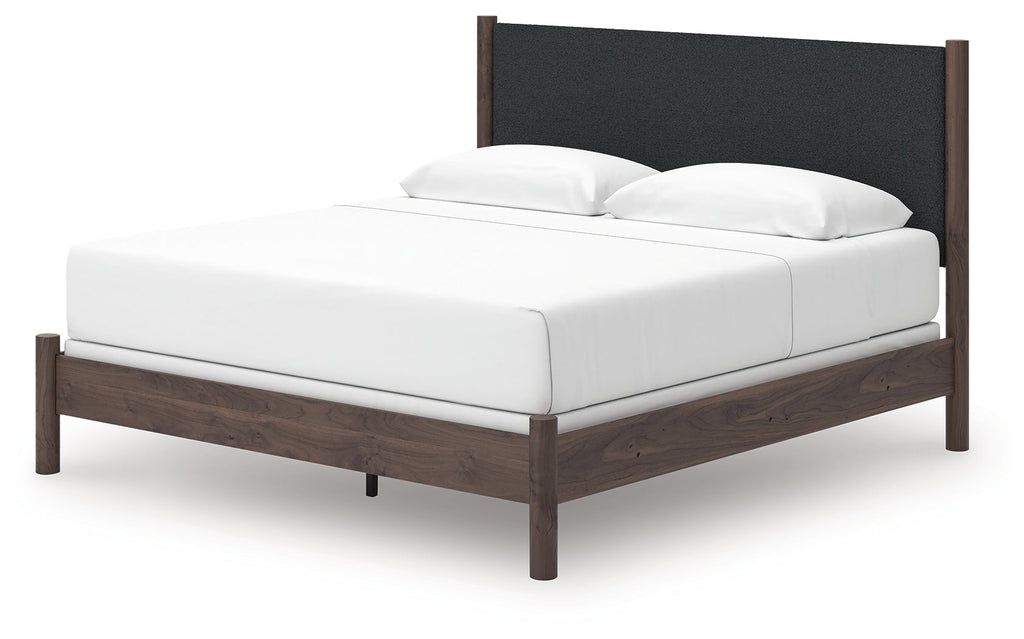 Pamytta Brown King Upholstered Panel Bed