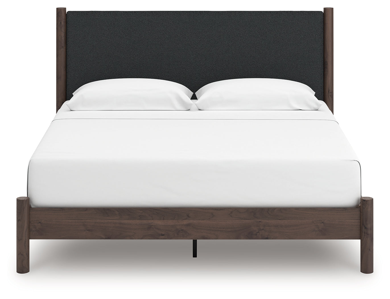 Pamytta Brown King Upholstered Panel Platform Bed