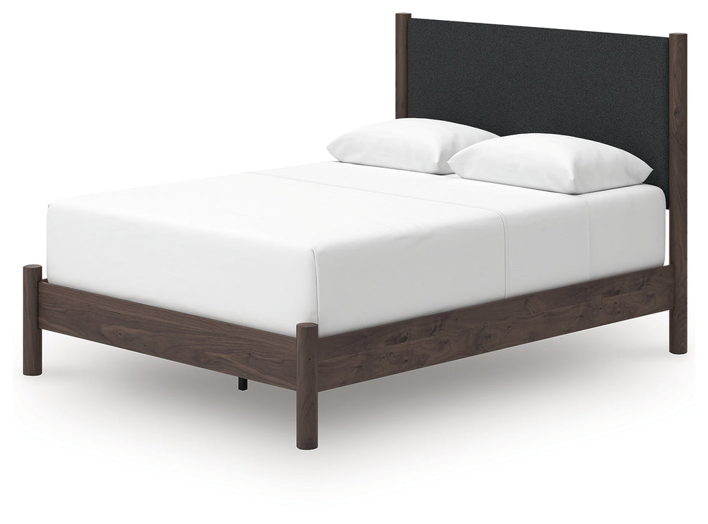 Pamytta Brown Queen Upholstered Panel Bed