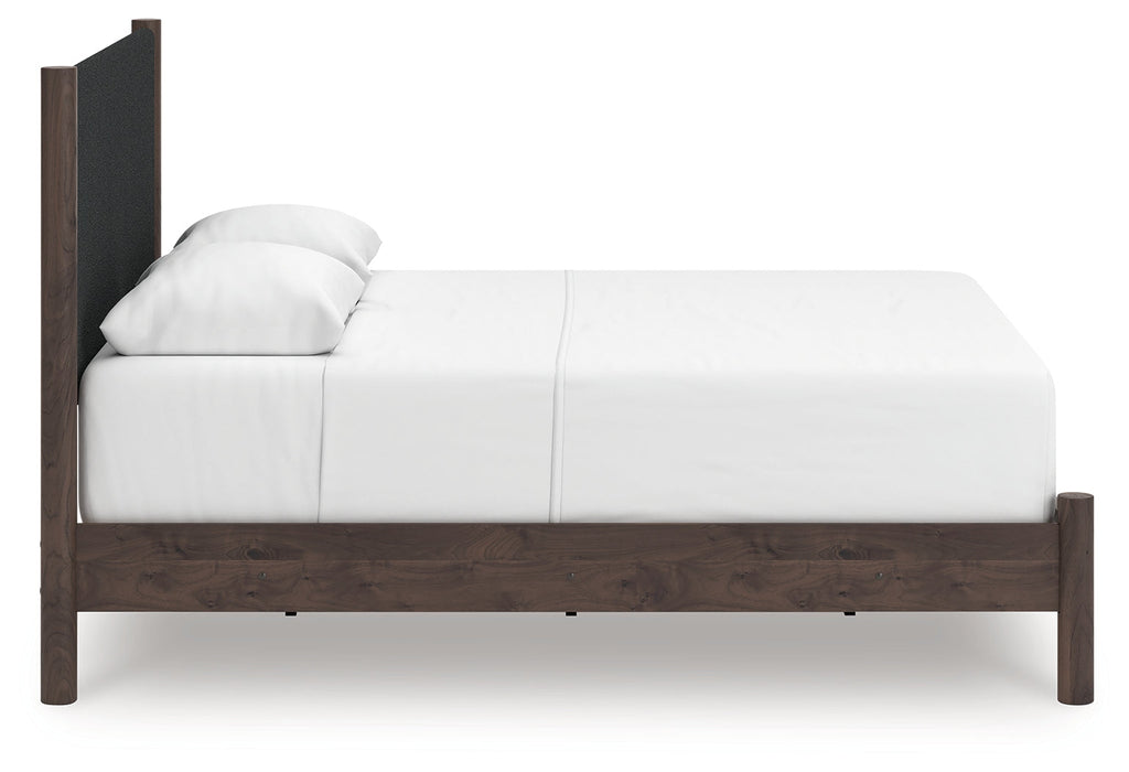 Pamytta Brown Queen Upholstered Panel Bed