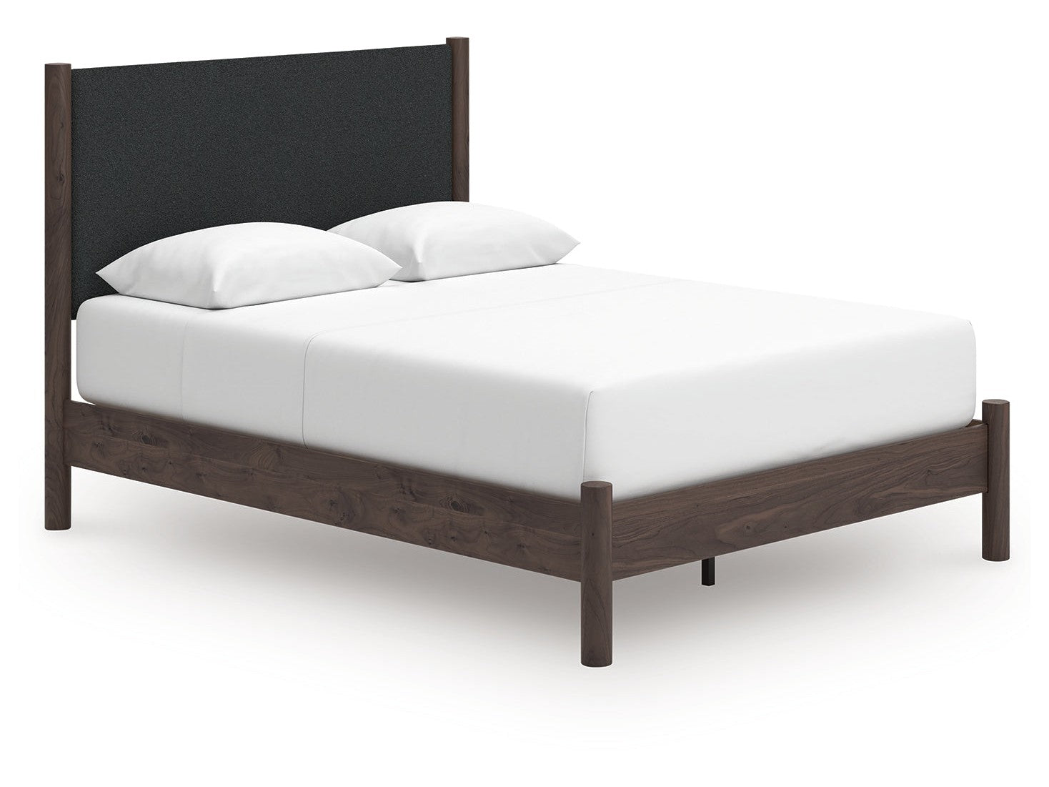 Pamytta Brown Queen Upholstered Panel Platform Bed