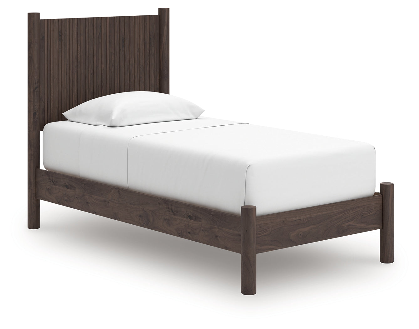 Pamytta Brown Twin Panel Platform Bed, Dresser and Mirror