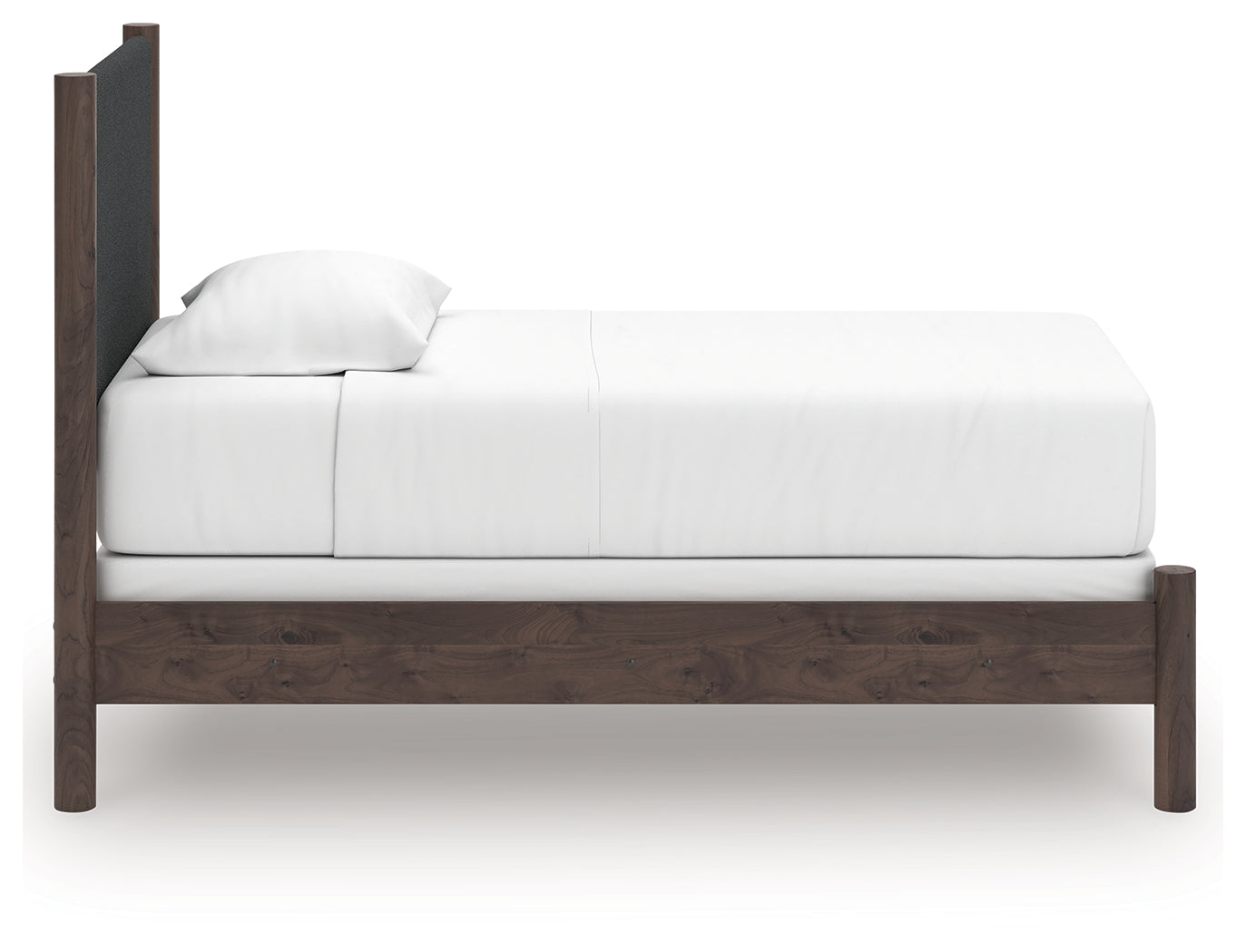Pamytta Brown Twin Upholstered Panel Bed, Dresser and Mirror