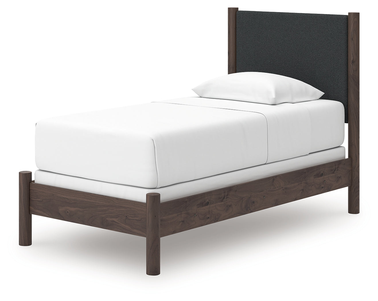 Pamytta Brown Twin Upholstered Panel Bed