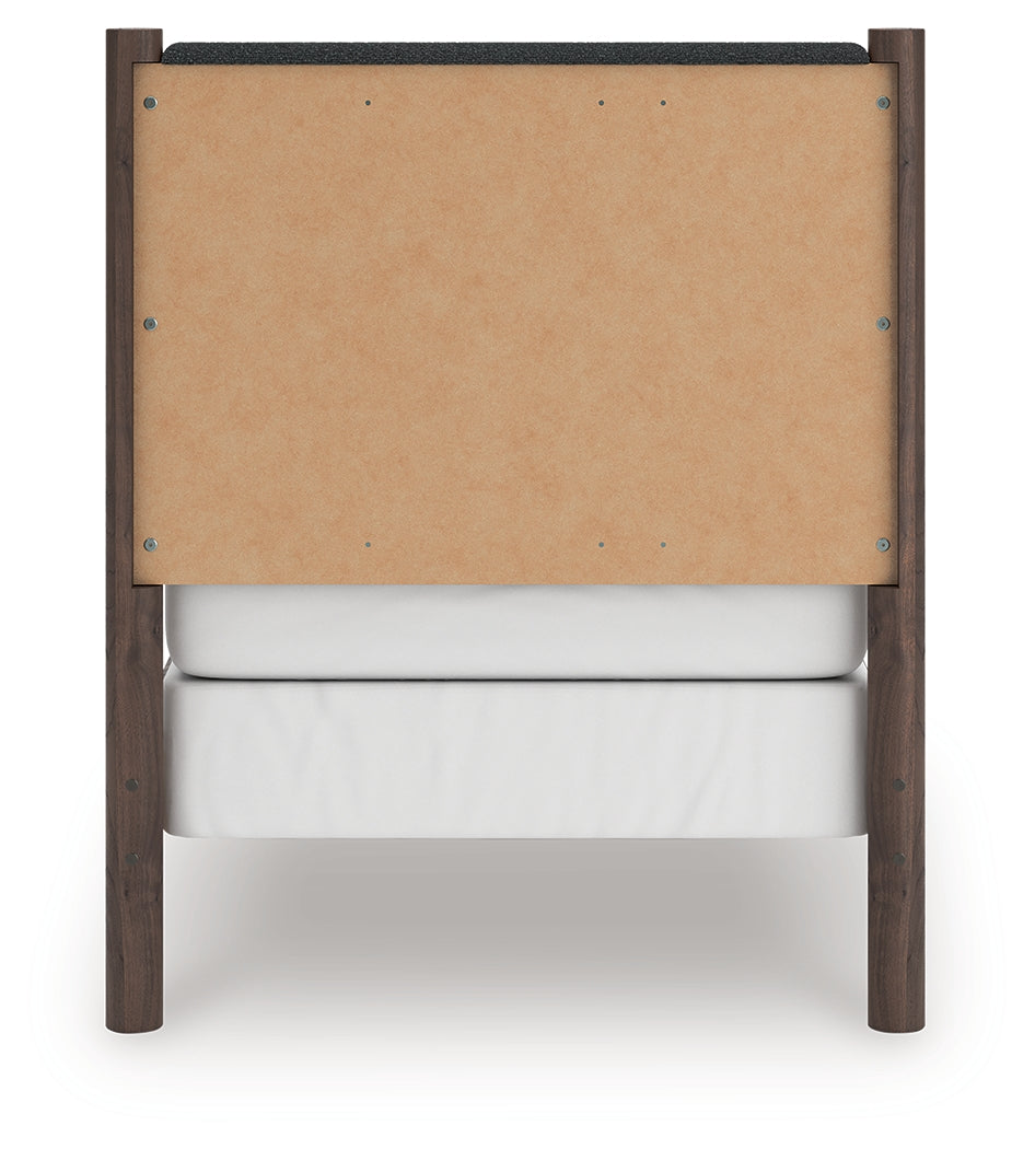 Pamytta Brown Twin Upholstered Panel Bed