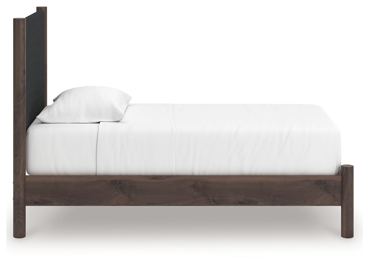 Pamytta Brown Twin Upholstered Panel Platform Bed