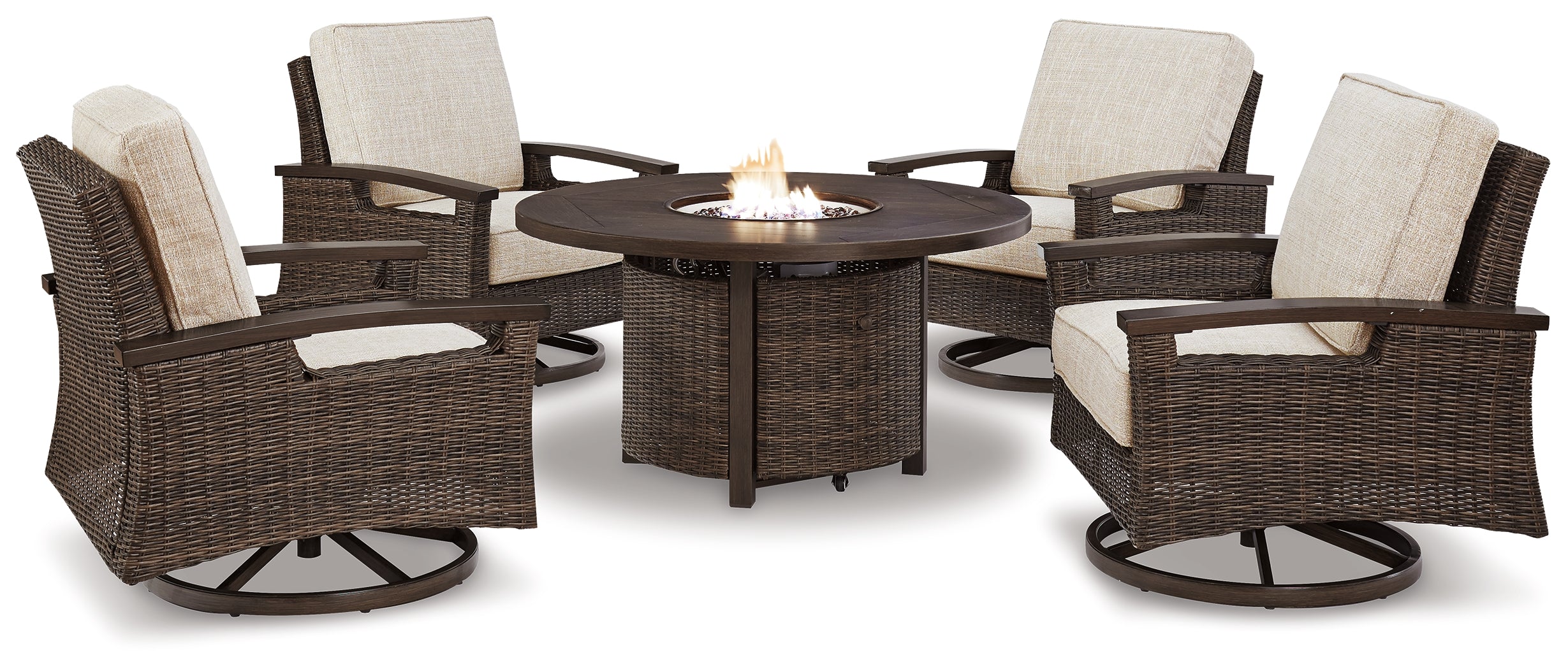 Paradise Trail Medium Outdoor Fire Pit Table, Brown