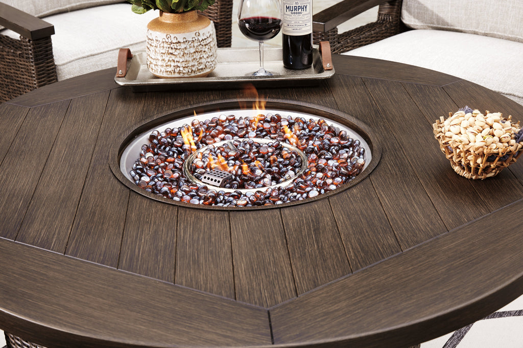 Paradise Trail Medium Outdoor Fire Pit Table, Brown