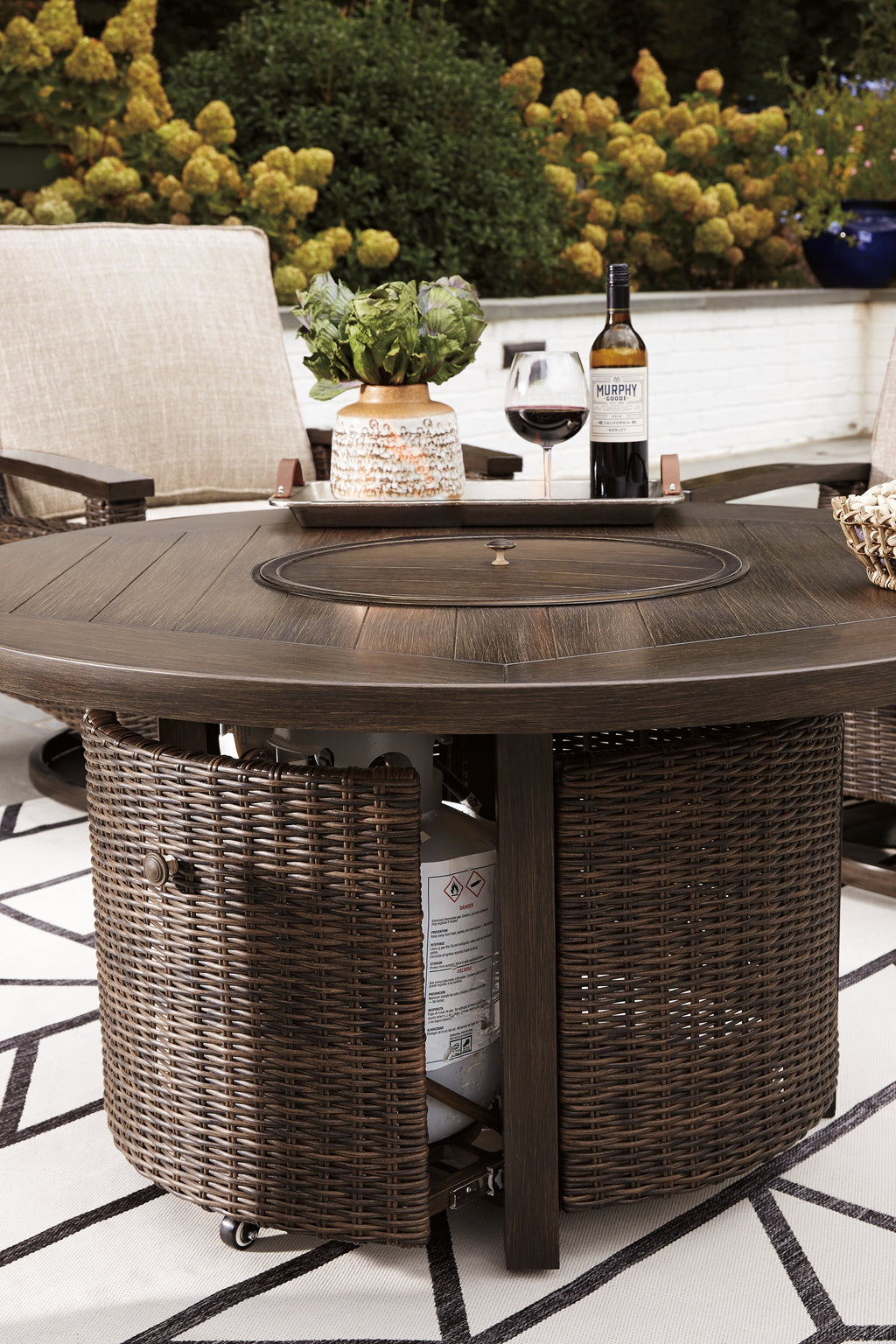 Paradise Trail Medium Outdoor Fire Pit Table, Brown