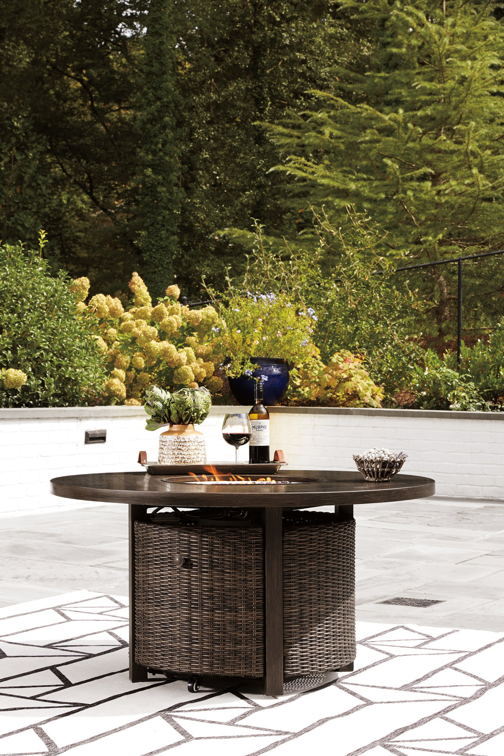 Paradise Trail Medium Outdoor Fire Pit Table, Brown