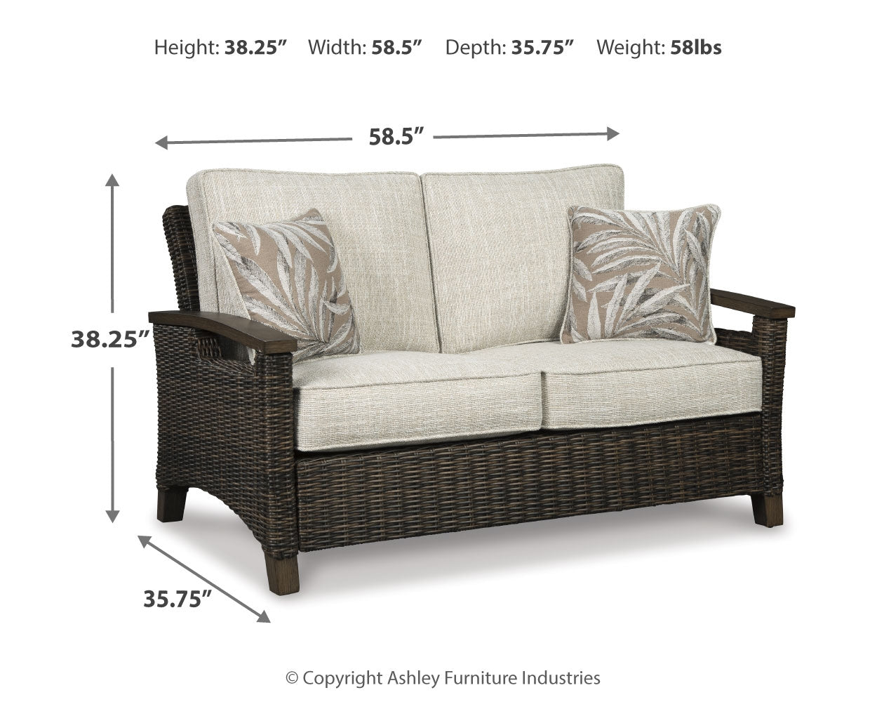 Paradise Trail Outdoor Loveseat w/ Cushion