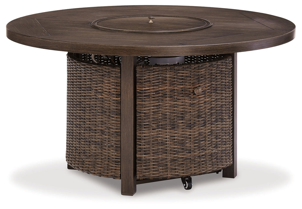 Paradise Trail Round Outdoor Fire Pit Table
