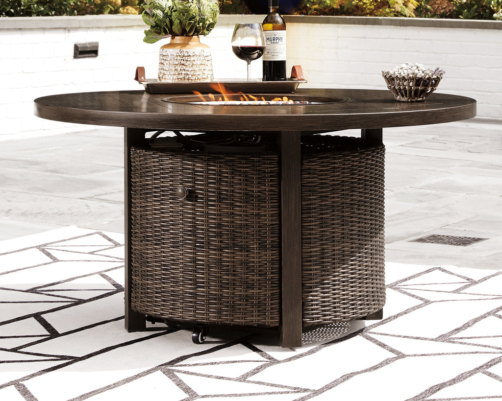 Paradise Trail Round Outdoor Fire Pit Table