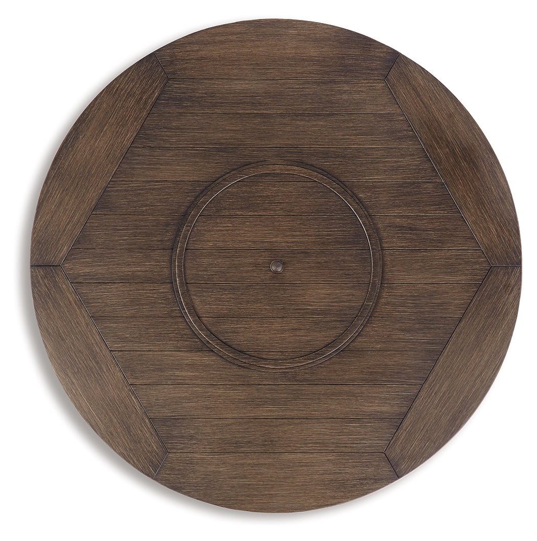 Paradise Trail Round Outdoor Fire Pit Table