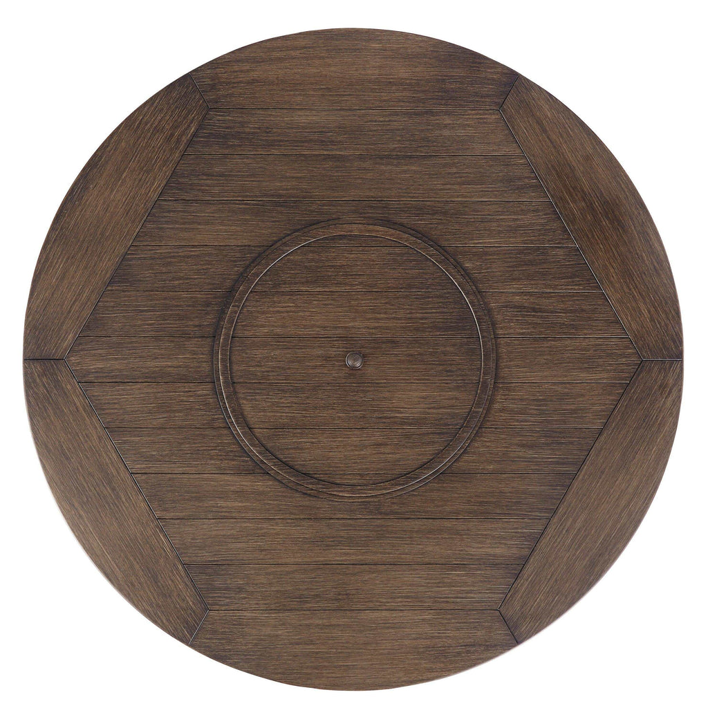 Paradise Trail Round Outdoor Fire Pit Table