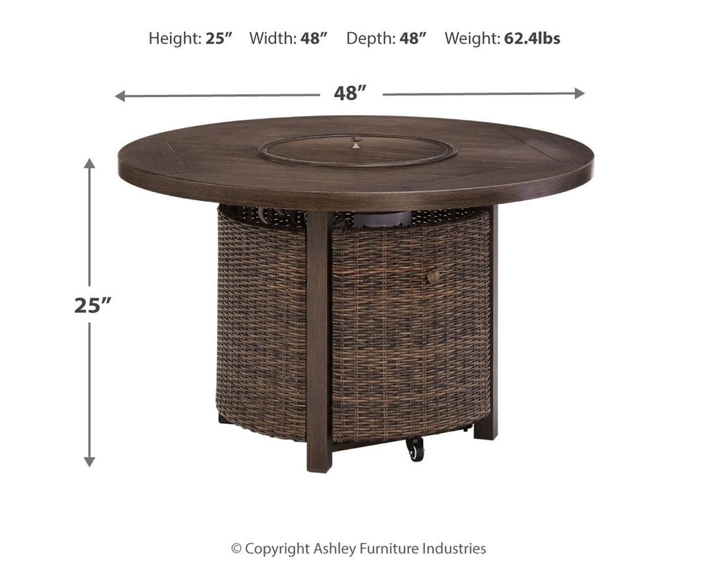 Paradise Trail Round Outdoor Fire Pit Table