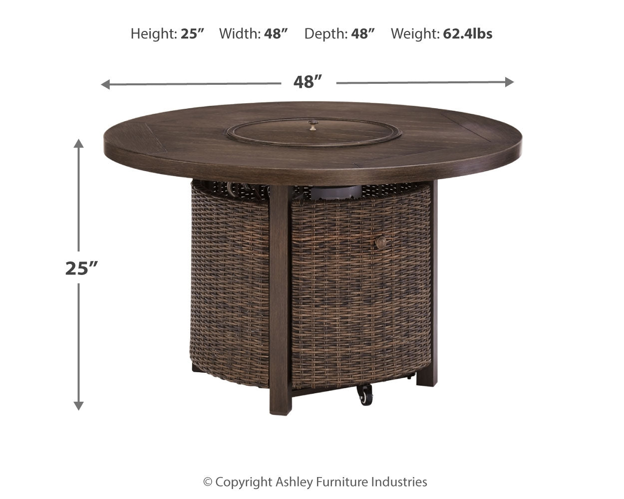 Paradise Trail Round Outdoor Fire Pit Table