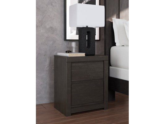 Parlayon Charcoal 23" 2 Drawer Charging Nightstand