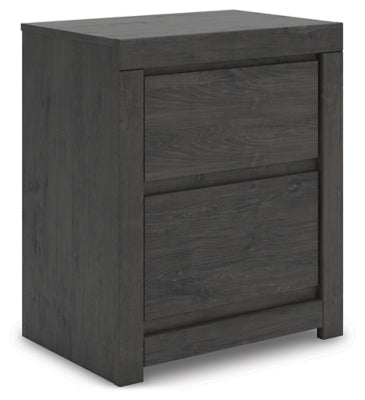 Parlayon Charcoal 23" 2 Drawer Charging Nightstand