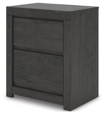 Parlayon Charcoal 23" 2 Drawer Charging Nightstand