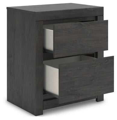 Parlayon Charcoal 23" 2 Drawer Charging Nightstand