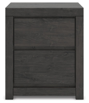 Parlayon Charcoal 23" 2 Drawer Charging Nightstand