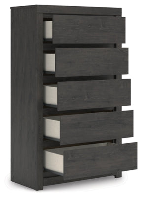Parlayon Charcoal 32" 5 Drawer Chest of Drawers