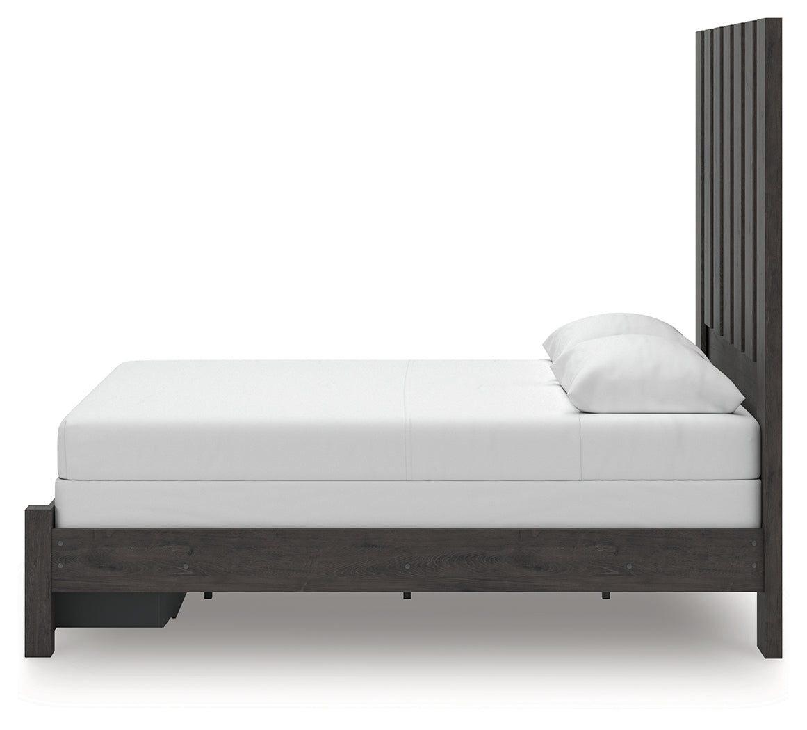 Parlayon Charcoal Queen Panel Storage Bed