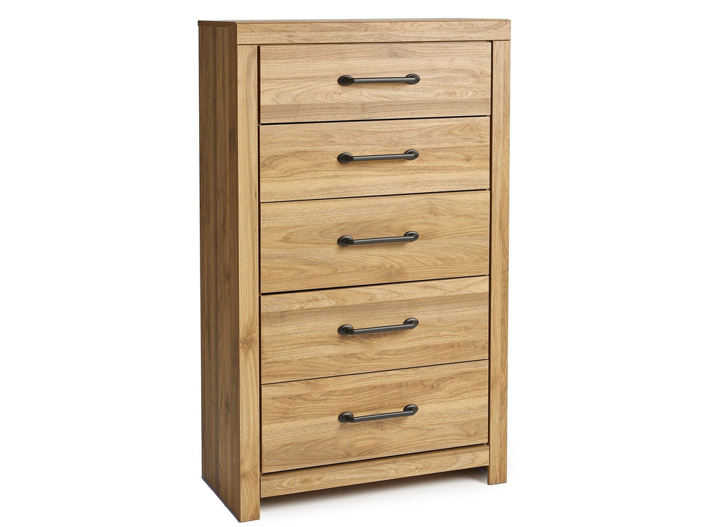 Pasklyn Brown Five Drawer Chest