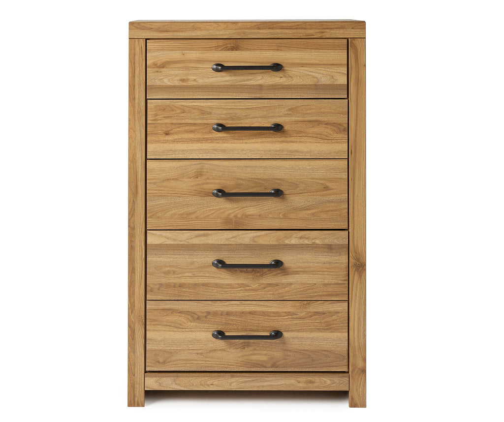 Pasklyn Brown Five Drawer Chest