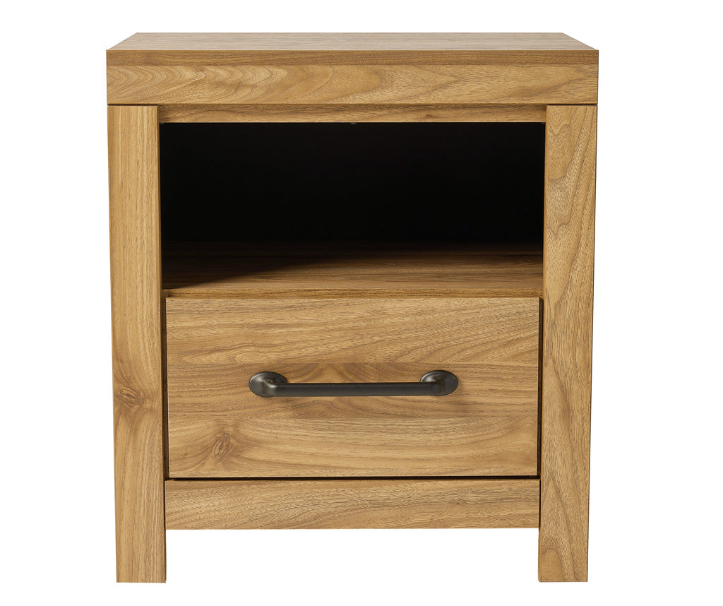 Pasklyn Brown One Drawer Nightstand