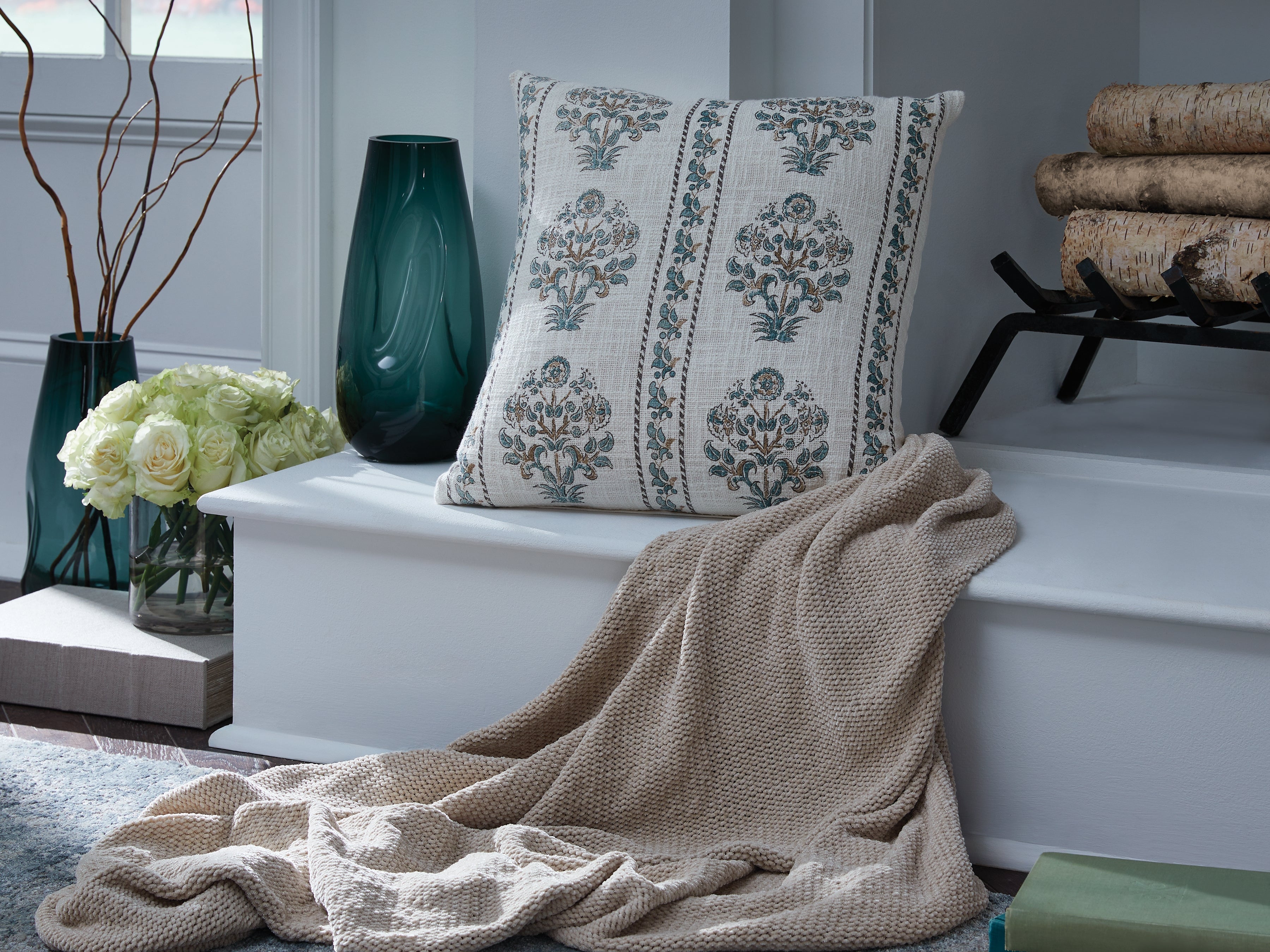 Paulmour Ivory/Green/Brown Pillow