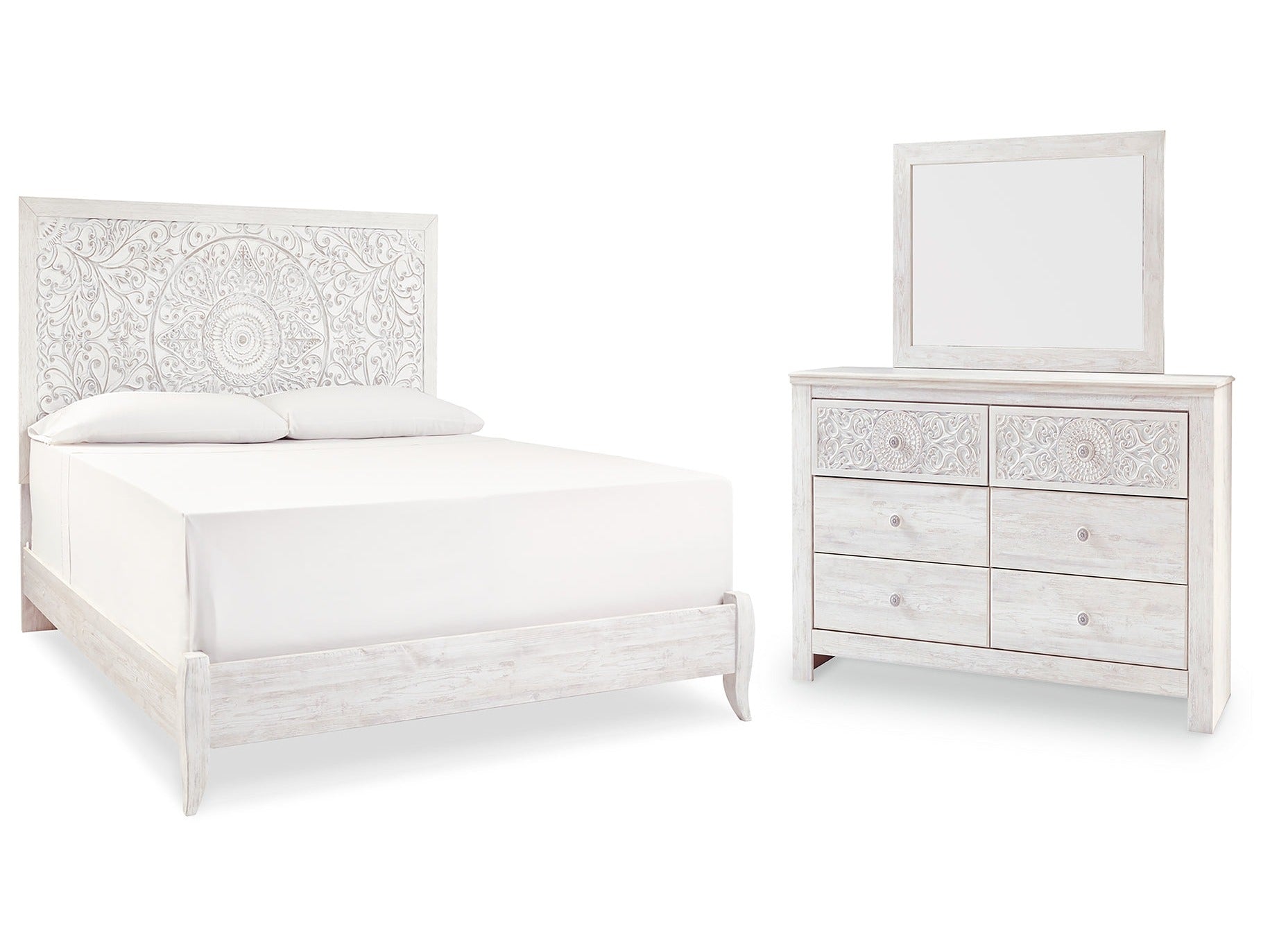 Paxberry King Panel Bedroom Set with Dresser and Mirror